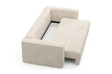 Bergen Extra djup 3-sits Bäddsoffa med Bäddmadrass i Polyesterskum Vändbar Sommar- & Vintersida och Tvättbar klädsel - Beige Manchester - Möbler - Soffa - Bäddsoffa - 3 sits bäddsoffa