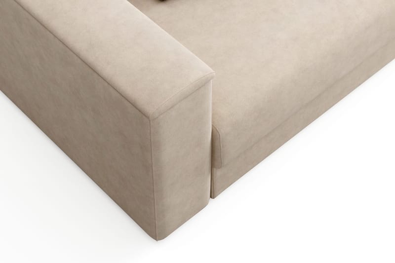Bergen Extra djup 3-sits Bäddsoffa med Divan och Bäddmadrass i Polyesterskum och Tvättbar klädsel - Brun Tyg - Möbler - Soffa - Bäddsoffa - Bäddsoffa divan