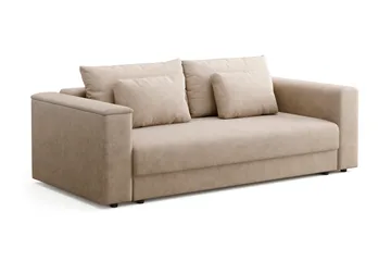 Bergen Extra Djup 3-sits Bäddsoffa med förvaring - Beige - Möbler - Soffa - Bäddsoffa - 3 sits bäddsoffa