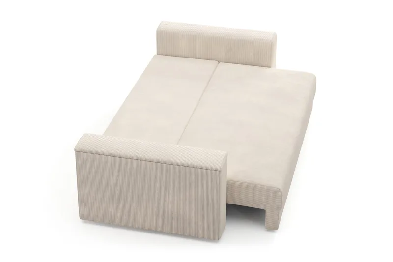 Bergen Extra Djup 3-sits Bäddsoffa med förvaring i manchester - Beige - Möbler - Soffa - Bäddsoffa - 3 sits bäddsoffa