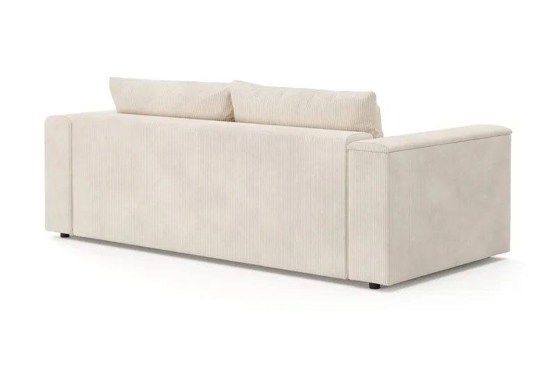 Bergen Extra Djup 3-sits Bäddsoffa med förvaring i manchester - Beige - Möbler - Soffa - Bäddsoffa - 3 sits bäddsoffa