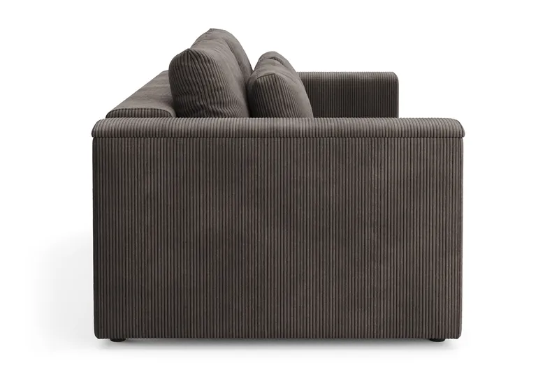 Bergen Extra Djup 3-sits Bäddsoffa med förvaring i manchester - Mörkgrå - Möbler - Soffa - Bäddsoffa - 3 sits bäddsoffa