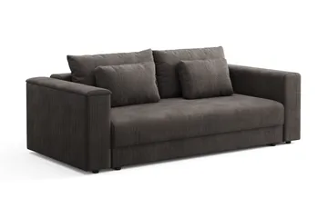 Bergen Extra Djup 3-sits Bäddsoffa med förvaring i manchester - Mörkgrå - Möbler - Soffa - Bäddsoffa - 3 sits bäddsoffa