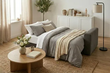 Bergen Extra Djup 3-sits Bäddsoffa med förvaring i manchester - Mörkgrå - Möbler - Soffa - Bäddsoffa - 3 sits bäddsoffa