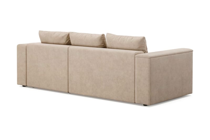 Bergen Extra Djup 3-sits Bäddsoffa med vändbar divan och förvaring - Beige - Möbler - Soffa - Bäddsoffa - Bäddsoffa divan