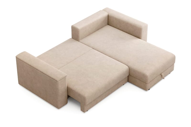 Bergen Extra Djup 3-sits Bäddsoffa med vändbar divan och förvaring - Beige - Möbler - Soffa - Bäddsoffa - Bäddsoffa divan
