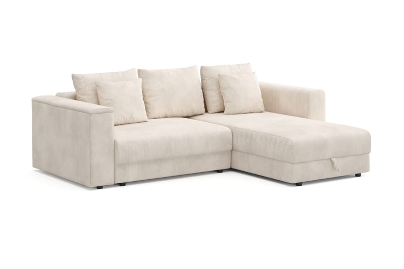 Bergen Extra Djup 3-sits Bäddsoffa med vändbar divan och förvaring i manchester - Beige - Möbler - Soffa - Bäddsoffa - Bäddsoffa divan