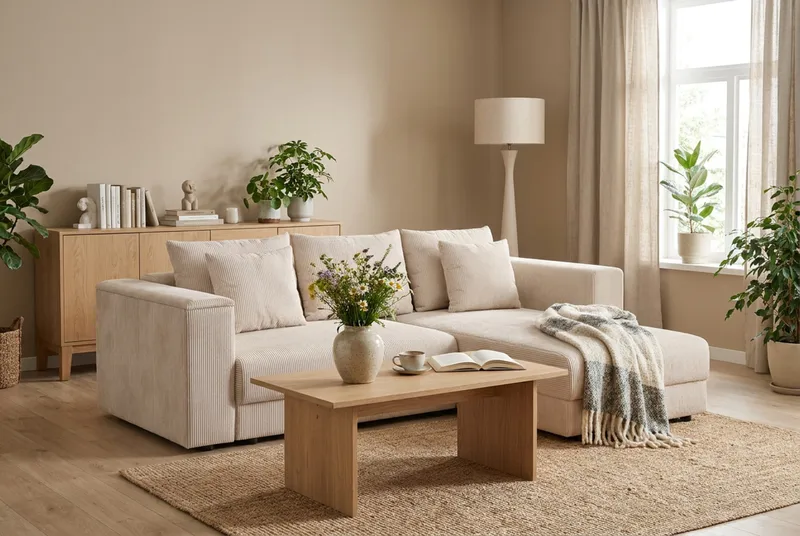 Bergen Extra Djup 3-sits Bäddsoffa med vändbar divan och förvaring i manchester - Beige - Möbler - Soffa - Bäddsoffa - Bäddsoffa divan