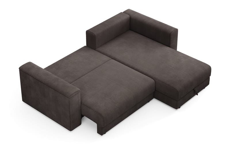 Bergen Extra Djup 3-sits Bäddsoffa med vändbar divan och förvaring i manchester - Brun - Möbler - Soffa - Bäddsoffa - Bäddsoffa divan