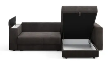 Bergen Extra Djup 3-sits Bäddsoffa med vändbar divan och förvaring i manchester - Brun - Möbler - Soffa - Bäddsoffa - Bäddsoffa divan