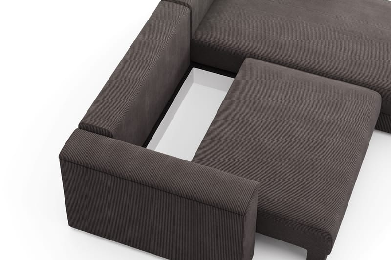 Bergen Extra Djup 3-sits Bäddsoffa med vändbar divan och förvaring i manchester - Mörkgrå - Möbler - Soffa - Bäddsoffa - Bäddsoffa divan