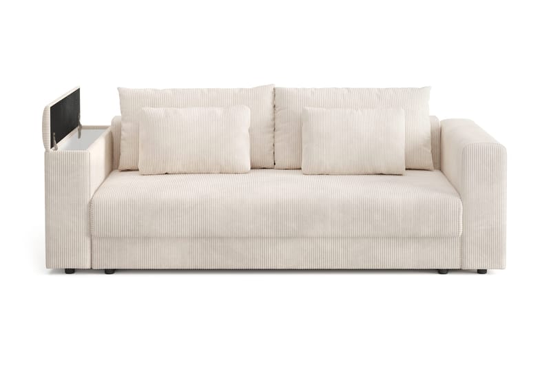 Bergen Extra djup Framåtbäddad 3-sits Bäddsoffa med Bäddmadrass i Memoryskum och Tvättbar klädsel - Beige Manchester - Möbler - Soffa - Bäddsoffa - 3 sits bäddsoffa