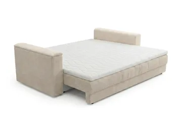 Bergen Extra djup Framåtbäddad 3-sits Bäddsoffa med Bäddmadrass i Memoryskum och Tvättbar klädsel - Beige Manchester - Möbler - Soffa - Bäddsoffa - 3 sits bäddsoffa