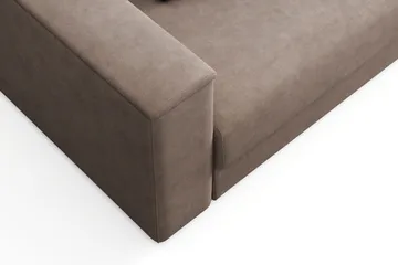 Bergen Extra djup Framåtbäddad 3-sits Bäddsoffa med Bäddmadrass i Memoryskum och Tvättbar klädsel - Brun Tyg - Möbler - Soffa - Bäddsoffa - 3 sits bäddsoffa