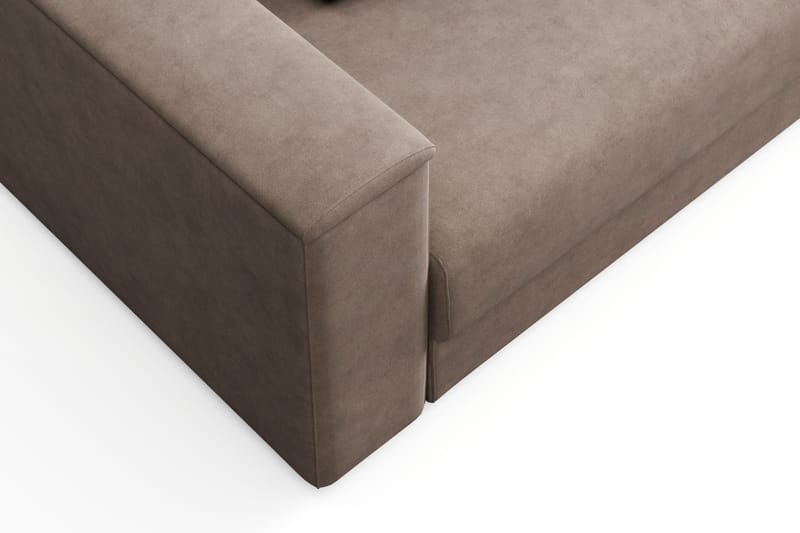 Bergen Extra djup Framåtbäddad 3-sits Bäddsoffa med Bäddmadrass i Memoryskum och Tvättbar klädsel - Brun Tyg - Möbler - Soffa - Bäddsoffa - 3 sits bäddsoffa