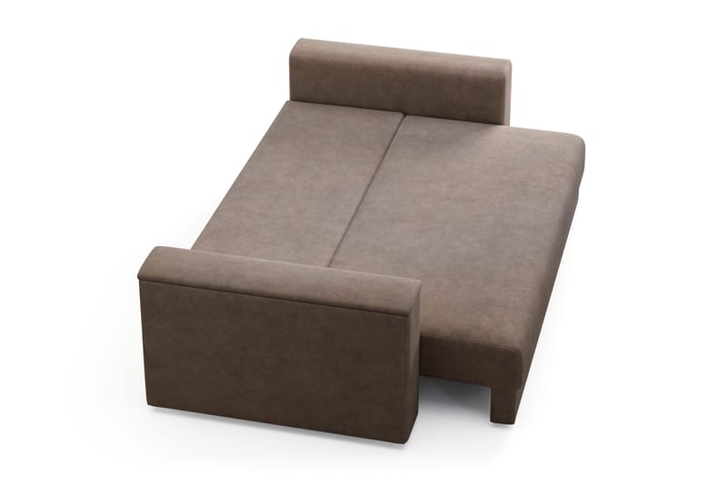 Bergen Extra djup Framåtbäddad 3-sits Bäddsoffa med Bäddmadrass i Memoryskum och Tvättbar klädsel - Brun Tyg - Möbler - Soffa - Bäddsoffa - 3 sits bäddsoffa