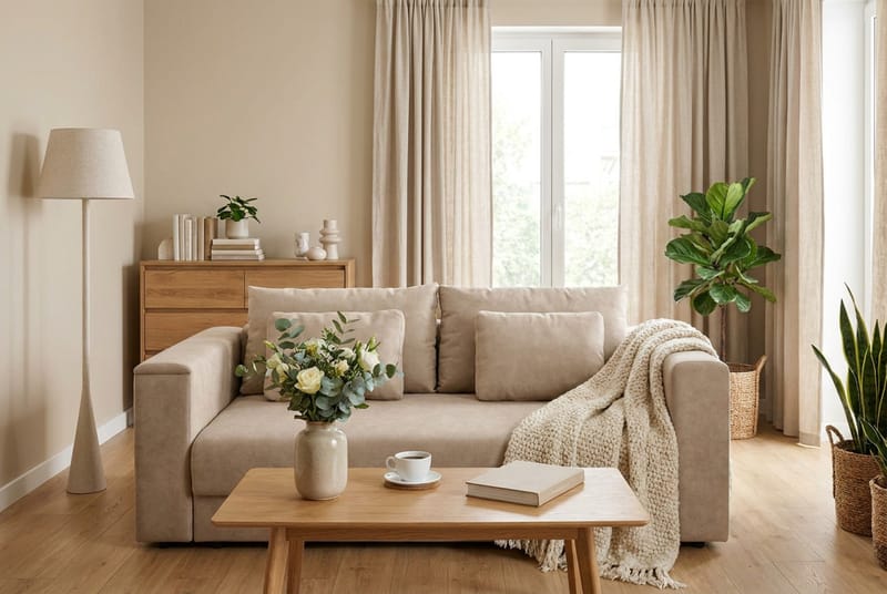 Bergen Extra djup Framåtbäddad 3-sits Bäddsoffa med Bäddmadrass i Memoryskum och Tvättbar klädsel - Brun Tyg - Möbler - Soffa - Bäddsoffa - 3 sits bäddsoffa