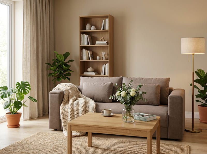 Bergen Extra djup Framåtbäddad 3-sits Bäddsoffa med Bäddmadrass i Memoryskum och Tvättbar klädsel - Brun Tyg - Möbler - Soffa - Bäddsoffa - 3 sits bäddsoffa