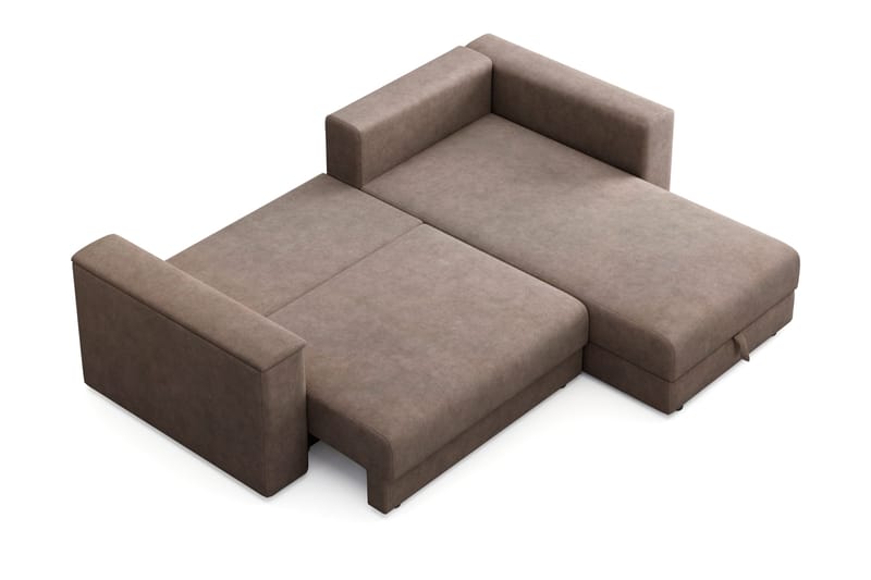 Bergen Extra djup Framåtbäddad 3-sits Bäddsoffa med Divan och Bäddmadrass i Polyesterskum Vändbar Sommar- & Vintersida och Tvättbar klädsel - Beige Tyg - Möbler - Soffa - Bäddsoffa - Bäddsoffa divan