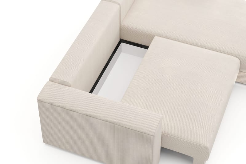 Bergen Extra djup Framåtbäddad 3-sits Bäddsoffa med Divan och Bäddmadrass i Polyesterskum och Tvättbar klädsel - Beige Manchester - Möbler - Soffa - Bäddsoffa - Bäddsoffa divan