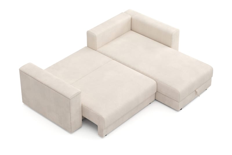 Bergen Extra djup Framåtbäddad 3-sits Bäddsoffa med Divan och Bäddmadrass i Polyesterskum och Tvättbar klädsel - Beige Manchester - Möbler - Soffa - Bäddsoffa - Bäddsoffa divan