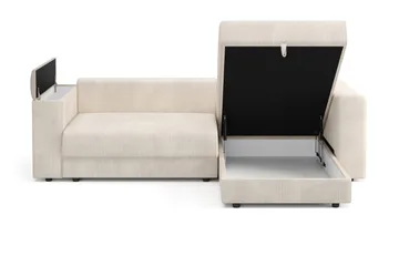 Bergen Extra djup Framåtbäddad 3-sits Bäddsoffa med Divan och Bäddmadrass i Polyesterskum och Tvättbar klädsel - Beige Manchester - Möbler - Soffa - Bäddsoffa - Bäddsoffa divan