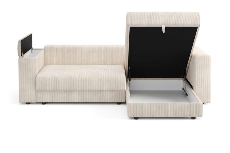 Bergen Extra djup Framåtbäddad 3-sits Bäddsoffa med Divan och Bäddmadrass i Polyesterskum och Tvättbar klädsel - Beige Manchester - Möbler - Soffa - Bäddsoffa - Bäddsoffa divan