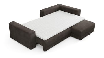 Bergen Extra djup Framåtbäddad 3-sits Bäddsoffa med Divan och Bäddmadrass i Polyesterskum Vändbar Sommar- & Vintersida och Tvättbar klädsel - Brun Manchester - Möbler - Soffa - Bäddsoffa - Bäddsoffa divan