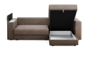 Bergen Extra djup Framåtbäddad 3-sits Bäddsoffa med Divan och Bäddmadrass i Polyesterskum Vändbar Sommar- & Vintersida och Tvättbar klädsel - Beige Tyg - Möbler - Soffa - Bäddsoffa - Bäddsoffa divan