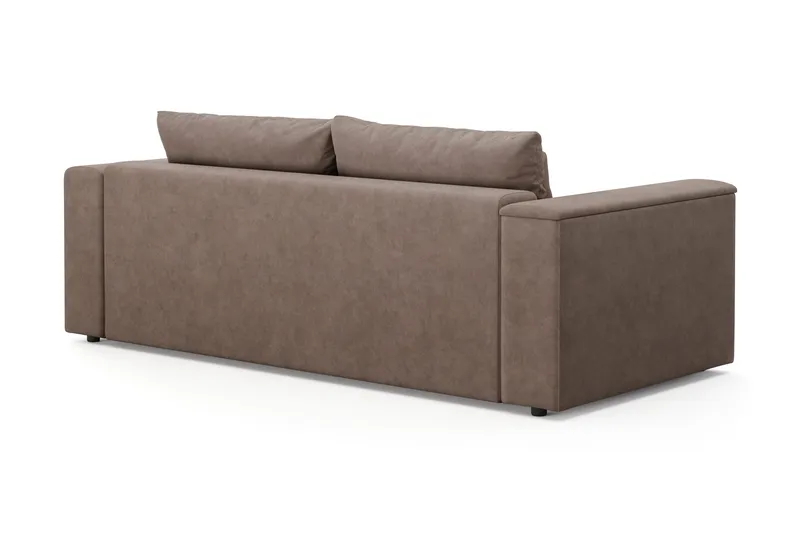 Bergen Extra Djup Framåtbäddad 3-sits Bäddsoffa med förvaring - Brun - Möbler - Soffa - Bäddsoffa - 3 sits bäddsoffa