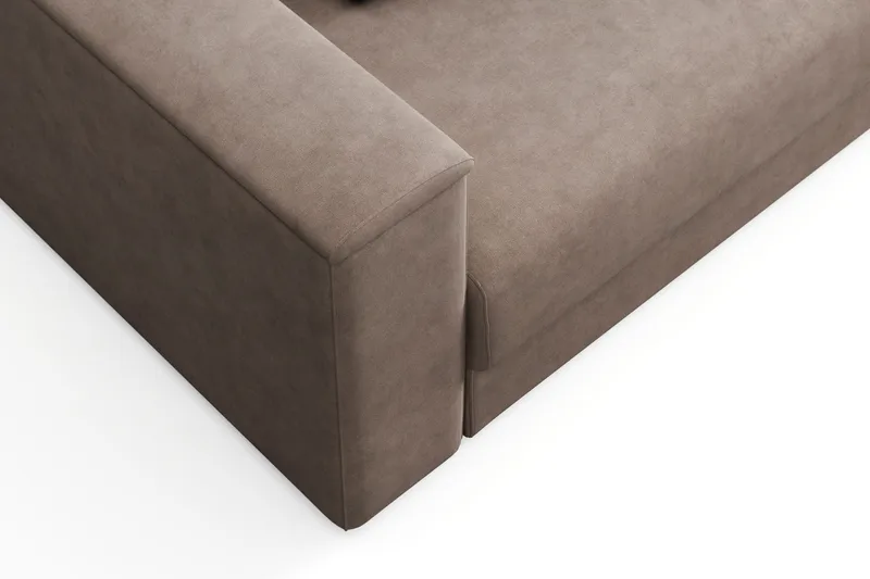 Bergen Extra Djup Framåtbäddad 3-sits Bäddsoffa med förvaring - Brun - Möbler - Soffa - Bäddsoffa - 3 sits bäddsoffa