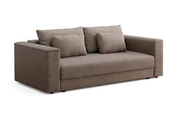 Bergen Extra Djup Framåtbäddad 3-sits Bäddsoffa med förvaring - Brun - Möbler - Soffa - Bäddsoffa - 3 sits bäddsoffa