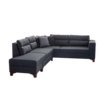 Bervik Hörnsoffa 230x90x150 cm - Antracit - Möbler - Soffa - Bäddsoffa - Bäddsoffa längsbäddad
