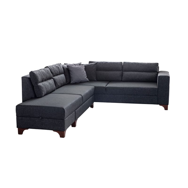 Bervik Hörnsoffa 230x90x150 cm - Antracit - Möbler - Soffa - Bäddsoffa - Bäddsoffa längsbäddad
