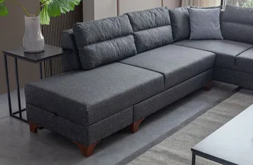 Bervik Hörnsoffa 230x90x150 cm - Antracit - Möbler - Soffa - Bäddsoffa - Bäddsoffa längsbäddad