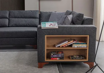 Bervik Hörnsoffa 230x90x150 cm - Antracit - Möbler - Soffa - Bäddsoffa - Bäddsoffa längsbäddad