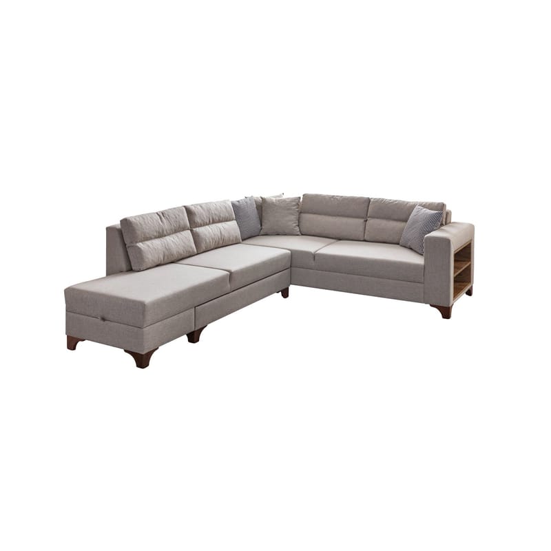 Bervik Hörnsoffa 230x90x150 cm - Kräm - Möbler - Soffa - Bäddsoffa - Hörnbäddsoffa