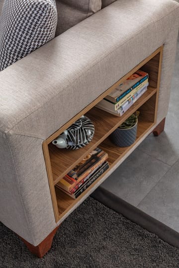 Bervik Hörnsoffa 230x90x150 cm - Kräm - Möbler - Soffa - Bäddsoffa - Hörnbäddsoffa