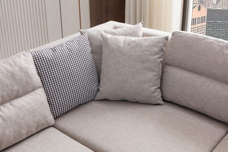 Bervik Hörnsoffa 230x90x150 cm - Kräm - Möbler - Soffa - Bäddsoffa - Hörnbäddsoffa