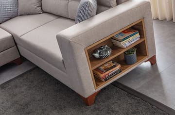 Bervik Hörnsoffa 230x90x150 cm - Kräm - Möbler - Soffa - Bäddsoffa - Hörnbäddsoffa
