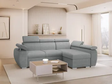Binche 3-sits Bäddsoffa divan höger med förvaring - grå - Möbler - Soffa - Bäddsoffa - Bäddsoffa längsbäddad