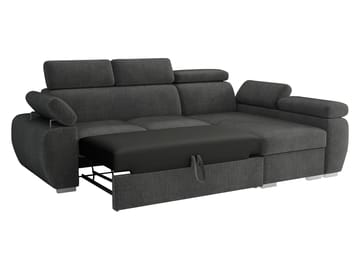 Binche 3-sits Bäddsoffa divan vänster med förvaring - Mörkgrå - Möbler - Soffa - Bäddsoffa - Bäddsoffa längsbäddad