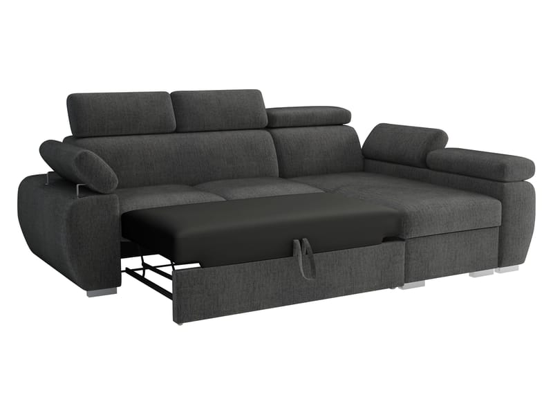Binche 3-sits Bäddsoffa divan vänster med förvaring - Mörkgrå - Möbler - Soffa - Bäddsoffa - Bäddsoffa längsbäddad