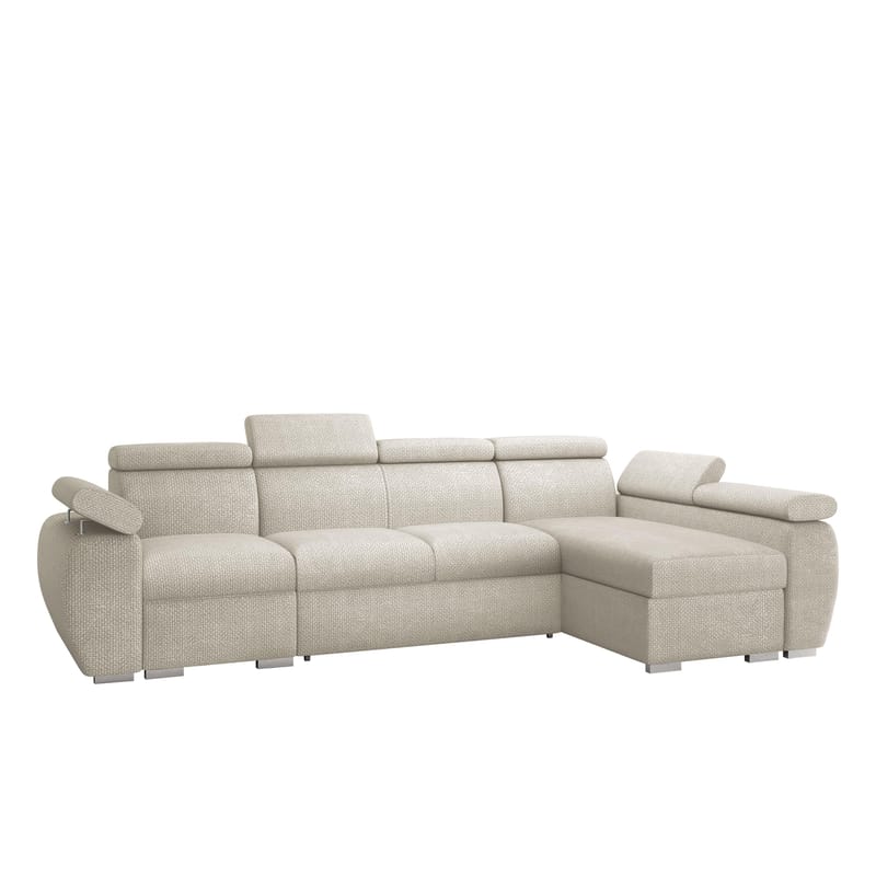 Binche 4-sits Bäddsoffa divan höger med förvaring, Beige