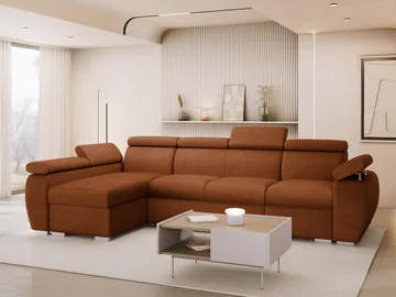 Binche 4-sits Bäddsoffa divan vänster med förvaring - brun - Möbler - Soffa - Bäddsoffa - Bäddsoffa divan
