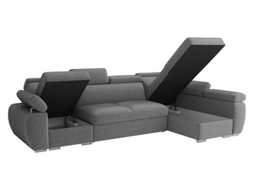 Binche 4-sits Bäddsoffa divan vänster med förvaring - grå - Möbler - Soffa - Bäddsoffa - Hörnbäddsoffa