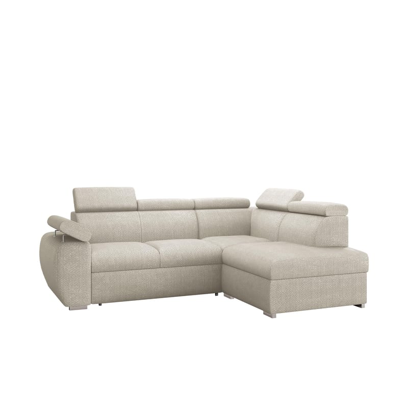 Binche 4-sits Bäddsoffa schäslong höger med förvaring, beige
