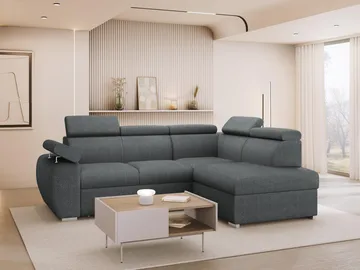 Binche 4-sits Bäddsoffa schäslong höger med förvaring - mörkgrå - Möbler - Soffa - Bäddsoffa - Hörnbäddsoffa
