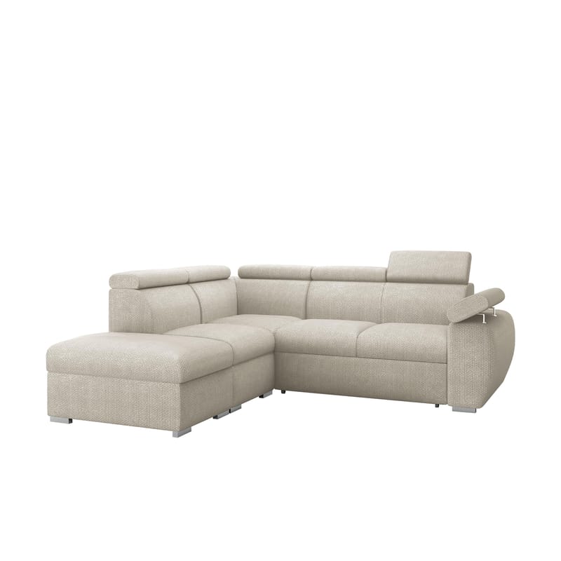 Binche 4-sits Bäddsoffa schäslong vänster med förvaring, Beige