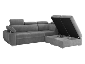 Binche 4-sits Bäddsoffa schäslong vänster med förvaring - mörkgrå - Möbler - Soffa - Bäddsoffa - Hörnbäddsoffa